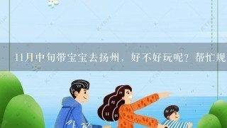 11月中旬带宝宝去扬州，好不好玩呢？帮忙规划一下两天的行程