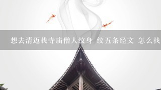 想去清迈找寺庙僧人纹身 纹五条经文 怎么找大师